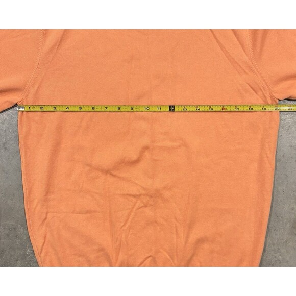 Bugatchi Lightweight Sweater Mens Medium Orange Pullover Cotton Blend - Picture 3 of 6